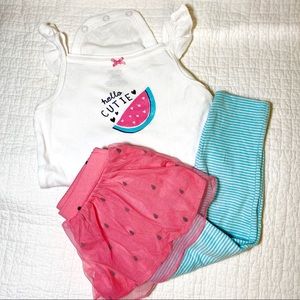 Carters 2pc Set Watermelon Skirt + Top 18M